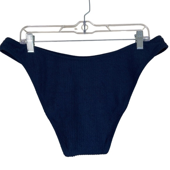 NWT J.Crew Midnight Blue Scrunchie Textured Curved Waist Cheeky Bikini Bottom XL - Picture 7 of 15